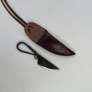 Hand Forged Blacksmith Foraging/Carving/Cheese Blade with Sheath