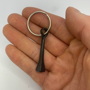 Hand Forged Black Blacksmith Horseshoe Nail Keyring | Keychain | Charm | Trinket