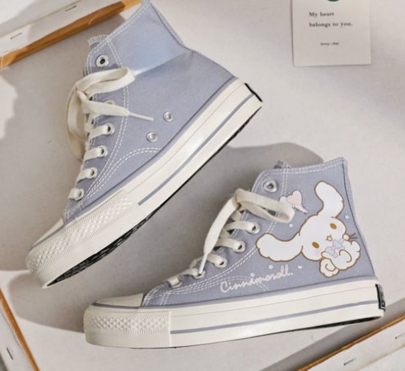 Sanriocore Cinnamoroll High Top Sneakers Canvas Shoes Casual Etsy