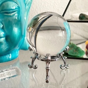 Gazing Crystal Ball - Clear meditation altar crystal, Stand available