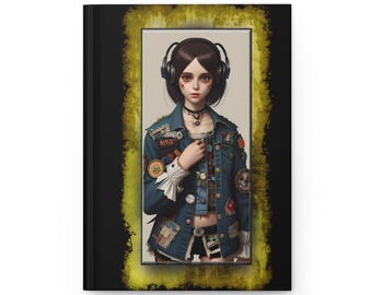 Rocker Girl Journal Black Headphones