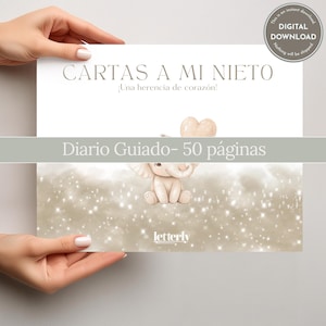 Cartas a mi Nieto, Diario Guiado en Español, Nuevos Abuelos Abuelas, Regalo de Abuela a Nieto, Descarga Digital