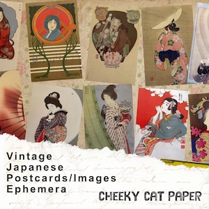 Dodatek do zestawu do prowadzenia dziennika śmieci w stylu japońskim | Obrazy i pocztówki vintage | Ozdoby | Ephemera | Pobieranie cyfrowe