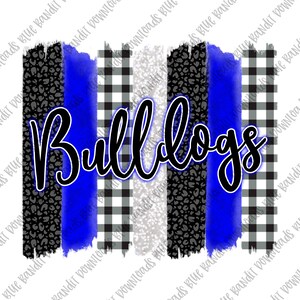 Bulldogs PNG, sublimation, cheer mom, plaid, glitter, Digital Download, mascot, brush strokes, high school, school spirit, leopard print