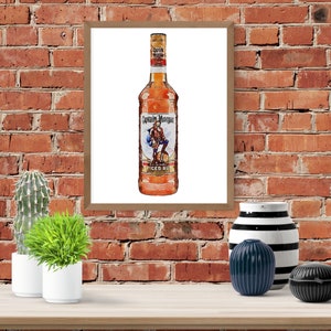 Captain Morgan Rum Bottle Digital Art Illustration