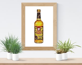 Jeppson's Malört Bottle Digital Print | Chicago Bar Wall Art | Instant Download Bar Decor