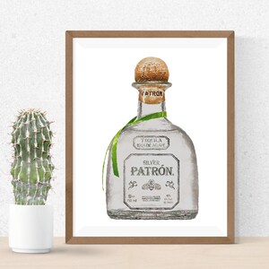 Patrón Tequila Bottle Digital Art Print | Instant Download Bar Decor | Tequila Lover Gift