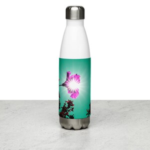 Stainless Steel Water Bottle - Abstract Flower Burst 2