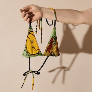 The Moon Tarot Card Bikini/ Witchcore String Bikini/ Goth Bikini Top/ Disponible en tallas Plus