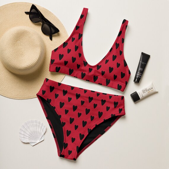 High waisted watermelon bikini deals