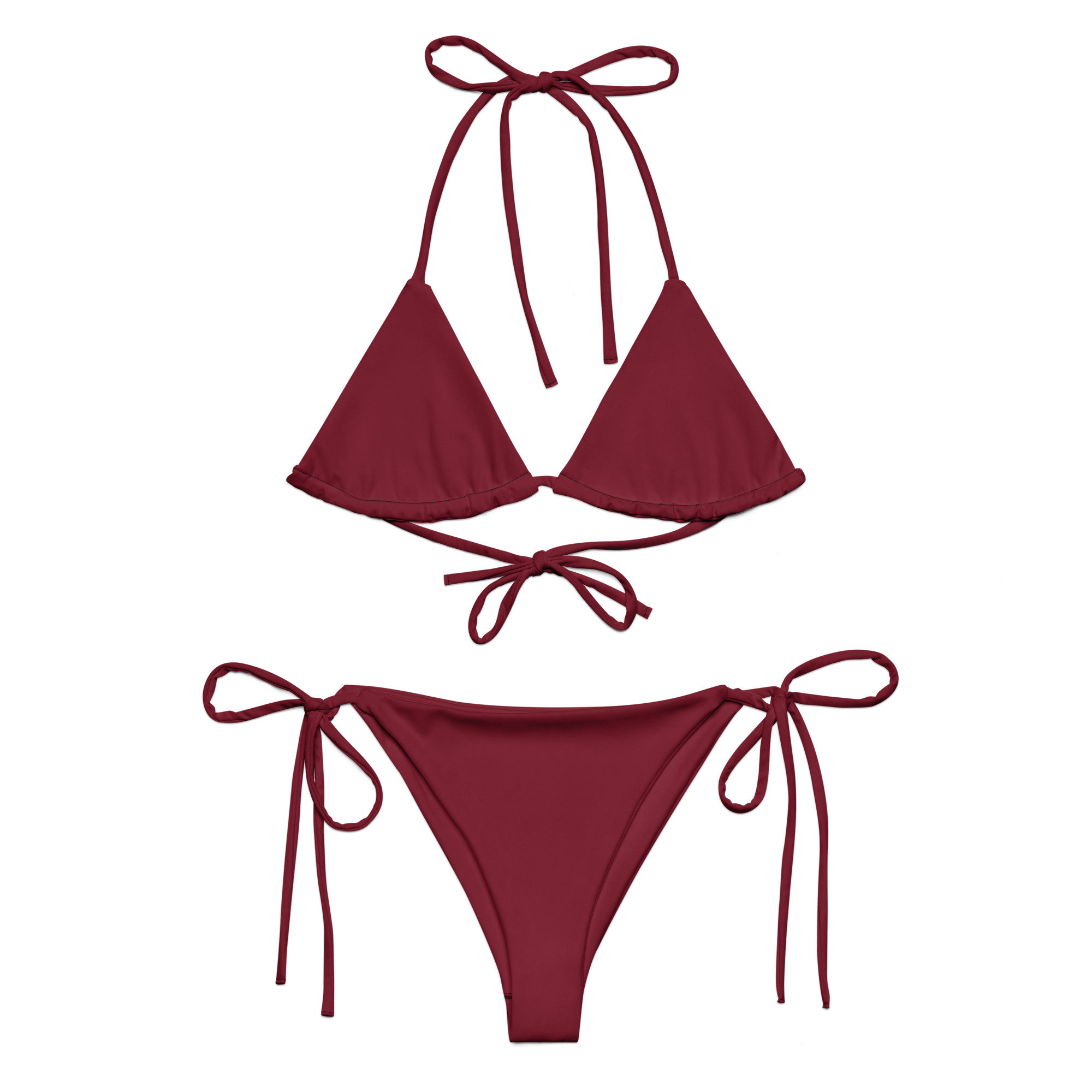 Maroon String Bikini/ Burgundy String Bikini Set/ All-over print ...