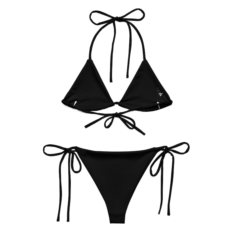 Simple Sexy Black String Bikini/ Recycled String Bikini/ Minimalist ...