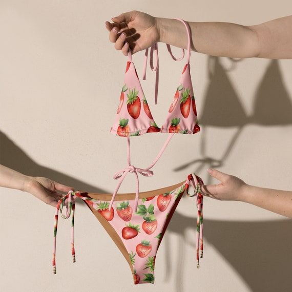 ★GLOWNY★STRING BIKINI BOTTOM (STRAWBERRY BOW)★正規品/人気 STRING BIKINI BOTTOM (STRAWBERRY BOW) - GLOWNY