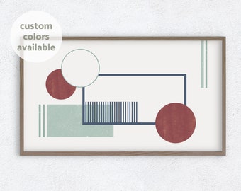 Diseño moderno de mediados de siglo para televisores Samsung Frame, abstracto geométrico (descarga digital)