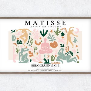 Matisse Art, Samsung Frame TV Art, Minimalist Neutral Wall Art, Beige living room art, pastel, Duck egg green blue pink, Modern Digital Art