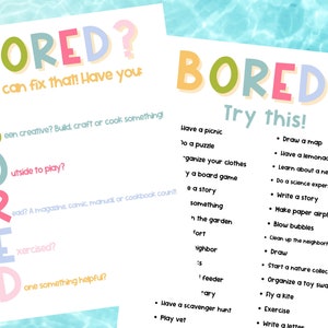 Summer Boredom Printable