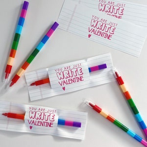 You Are Just Write Valentine, Printable Pencil Tag, Classroom ...