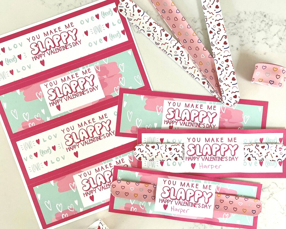 Slap Bracelet Valentine DIY Printable Digital Download - Etsy