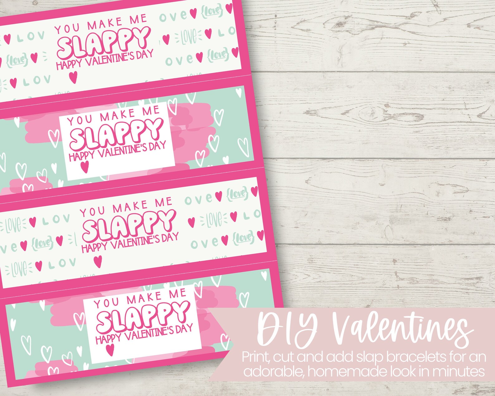Slap Bracelet Valentine DIY Printable Digital Download - Etsy
