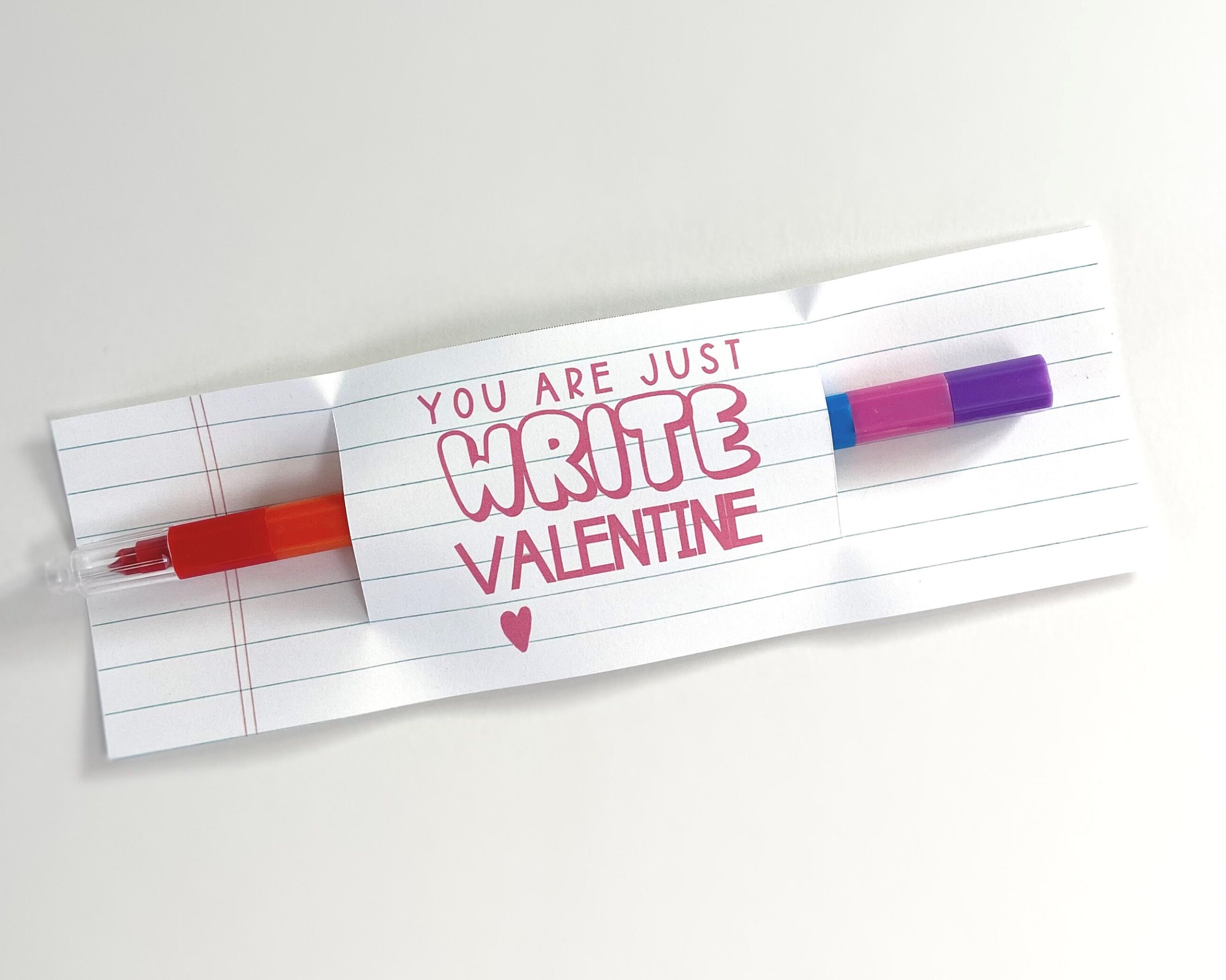 You Are Just Write Valentine Printable Pencil Tag Classroom Valentines Etsy