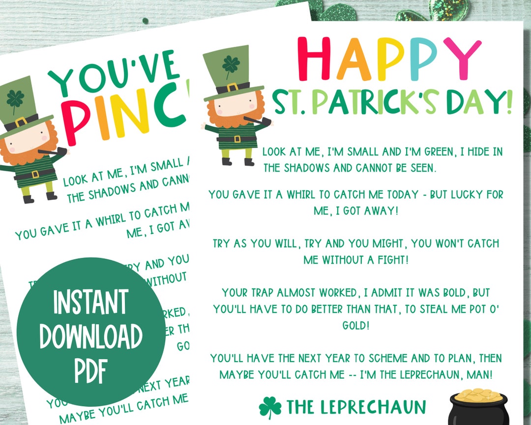 Leprechaun Note Printable Miniature Leprechaun Letter