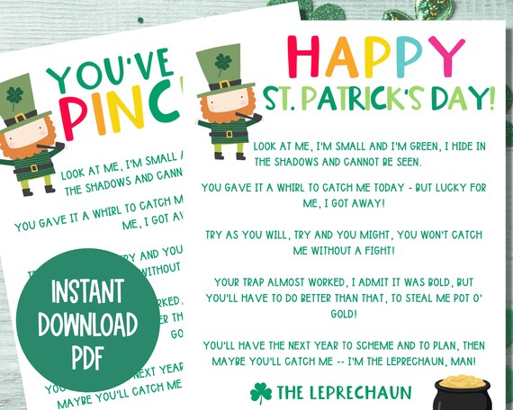 Leprechaun Note Printable Miniature Leprechaun Letter - Etsy