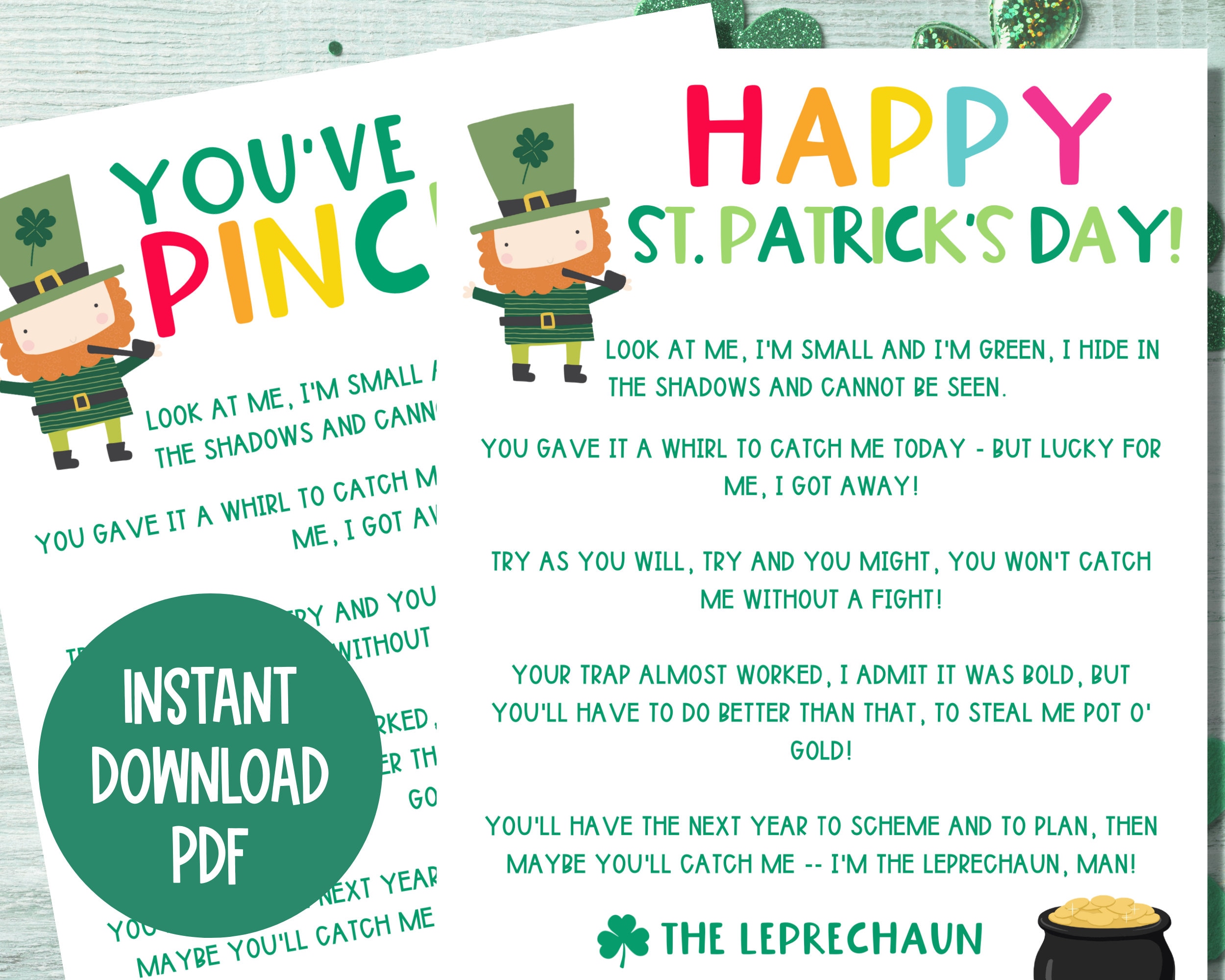 Leprechaun Note Printable Miniature Leprechaun Letter Leprechaun Poem