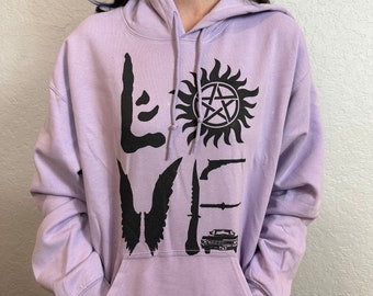 Lavender Supernatural Love Hoodie or T-Shirt: TV Show Symbols