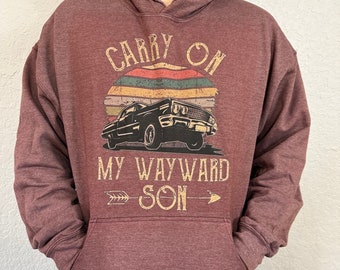 Supernatural Impala Hoodie: Carry On Wayward Son Vintage Design