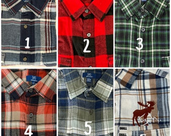 Plaid Flannel Custom Shirt inspired by Supernatural Dean Sam Button Down Embroidery Embroidered choose your design moose squirrel anti