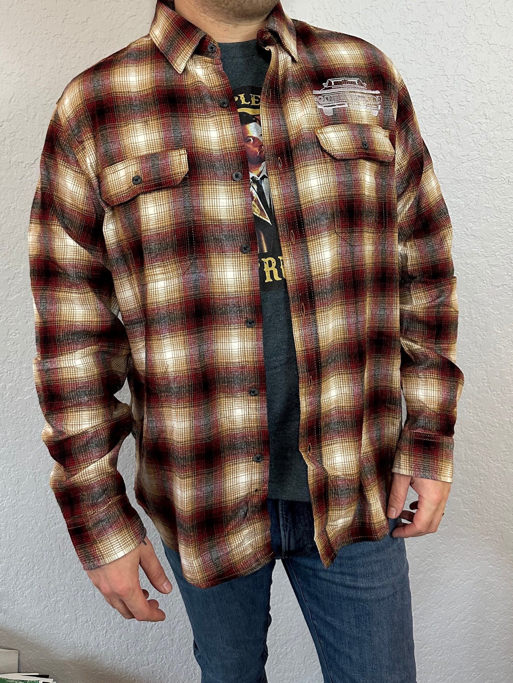 Plaid Flannel Custom Shirt Inspired by Supernatural Dean Sam