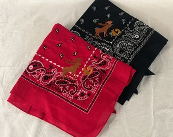 Moose and squirrel custom bandana inspired by Supernatural Sam and dean choose embroidery and color Impala