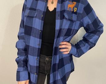 MYSTERY Plaid Flannel Custom Shirt inspired by Supernatural Dean Sam Button Down Embroidery embroidered