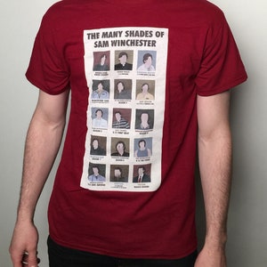 The many shades of Sam Supernatural inspired t-shirt choose color Impala a dean shirt