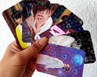 K-pop Holographische Fotokarten | Herz holografische Fotokarten | Maßanfertigung | BTS Got7 Stray Kids TWICE LOONA SchwarzPink