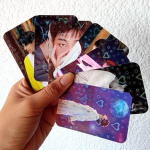 Kpop Holographische Fotokarten | Herz holografische Fotokarten | Maßanfertigung | BTS Got7 Stray Kids TWICE LOONA SchwarzPink