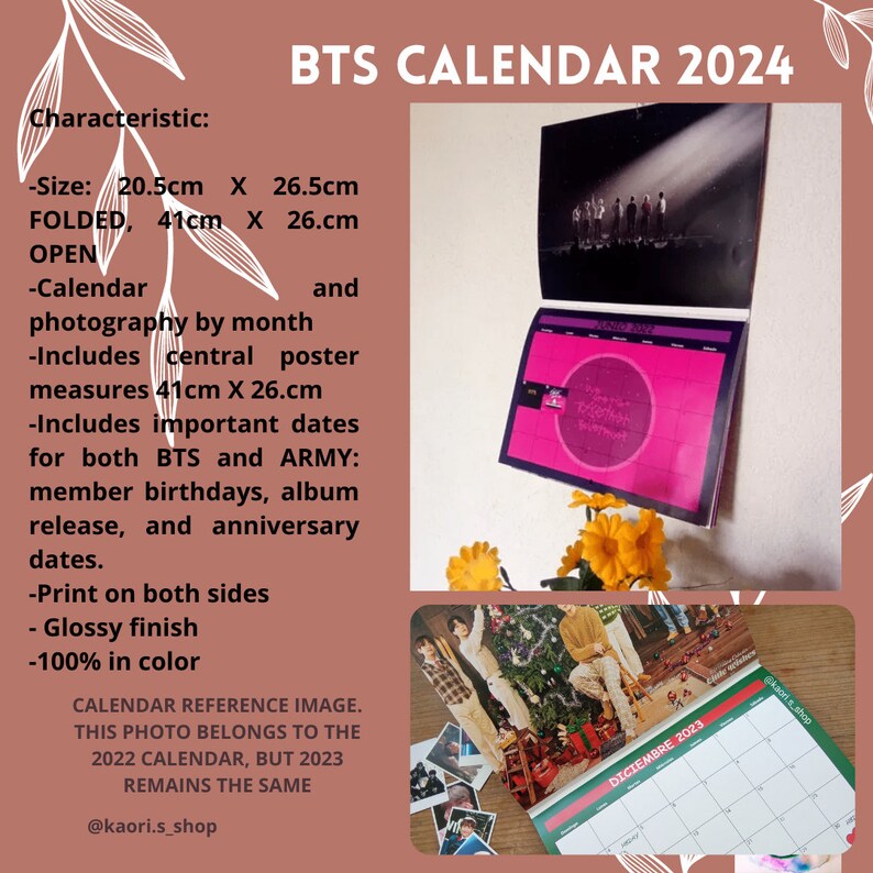 BTS 2024 Calendar Fanmade Wall Calendar Kpop BTS Etsy Canada BTS 2024 Calendar Fanmade Wall Calendar Kpop BTS Etsy Canada