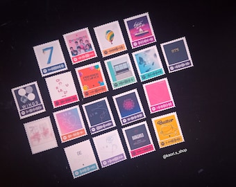 BTS Diskographie Stempel Sticker Packs | BTS Stickers Stempel mit Code Spotify Kpop | Fanmade | K-POP