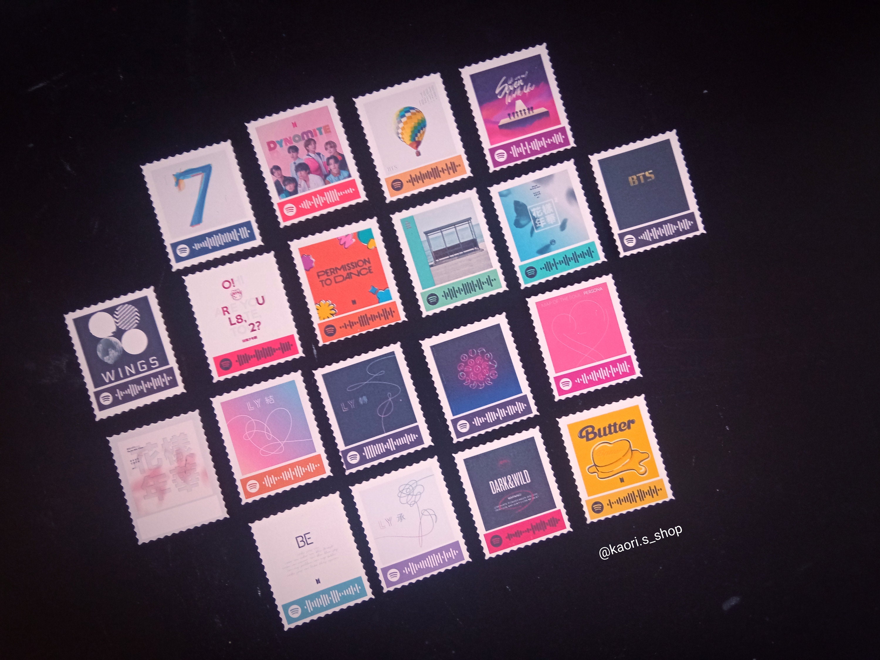 BTS Discography Stamp Sticker Packs | BTS Stickers Stamp With Code