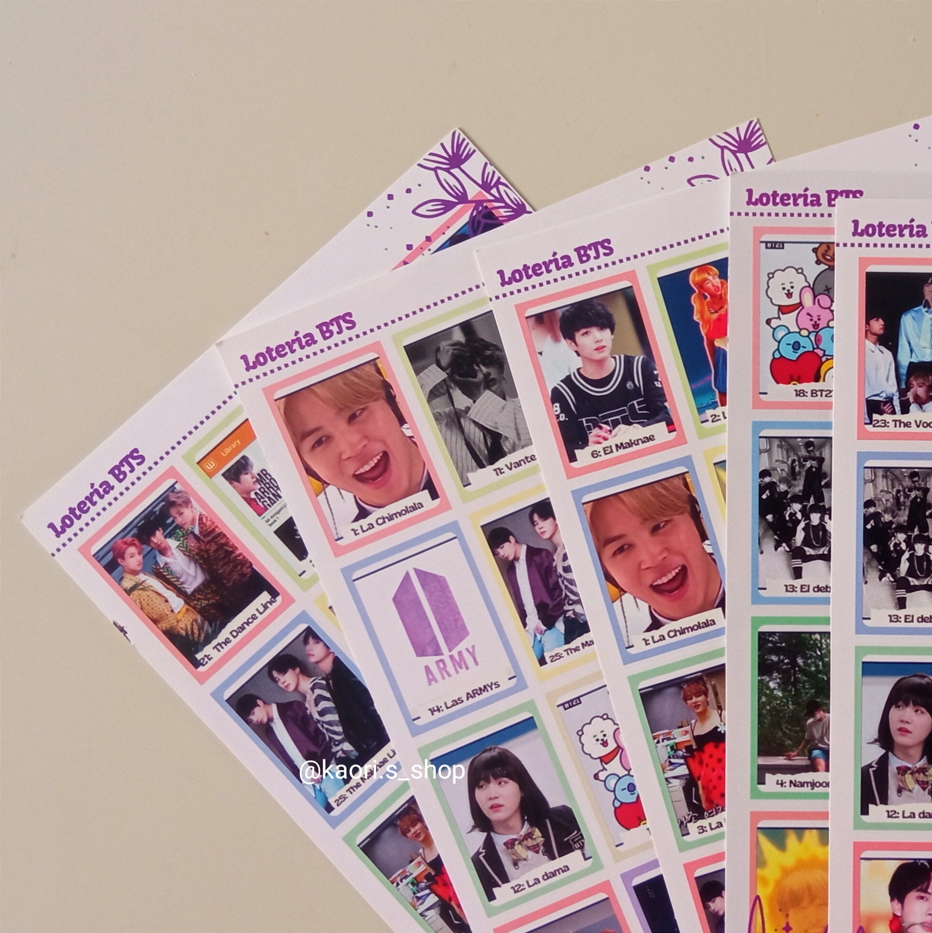 Bts Loteria Bts Bingo Loteria Mexicana Bts Bangtan Etsy