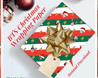 BTS Weihnachtsgeschenkpapier | Sofortdownload | K-POP | Bangtan | rm jin suga jhope jimin V Jungkook