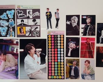 BTS Schrägbandset Kim Namjoon | RM | Rap Monster Aufkleber + Fotokarten Set | Fanmade K-Pop