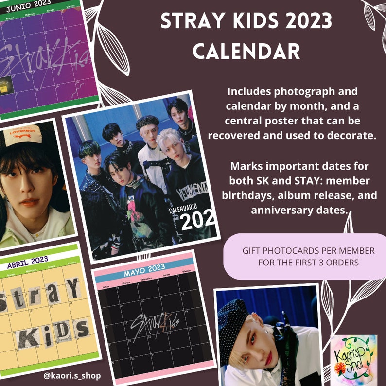 STRAY KIDS 2023 Calendar Fanmade Wall Calendar Kpop Etsy