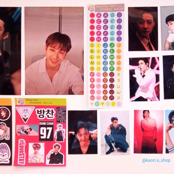 Stray Kids BIAS Set BangChan Stickers + Photocards Set | Fanmade Kpop