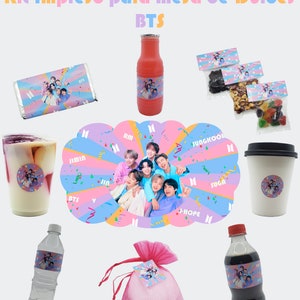BTS KPOP Birthday Party kit | Candy Buffet | Party Kit 114 pcs | KPOP