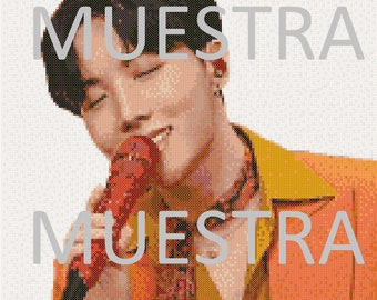 BTS Kreuzstich Jhope | Jung Hosek | Kreuzstich Stickmuster | Herunterladbare PNG | K-POP