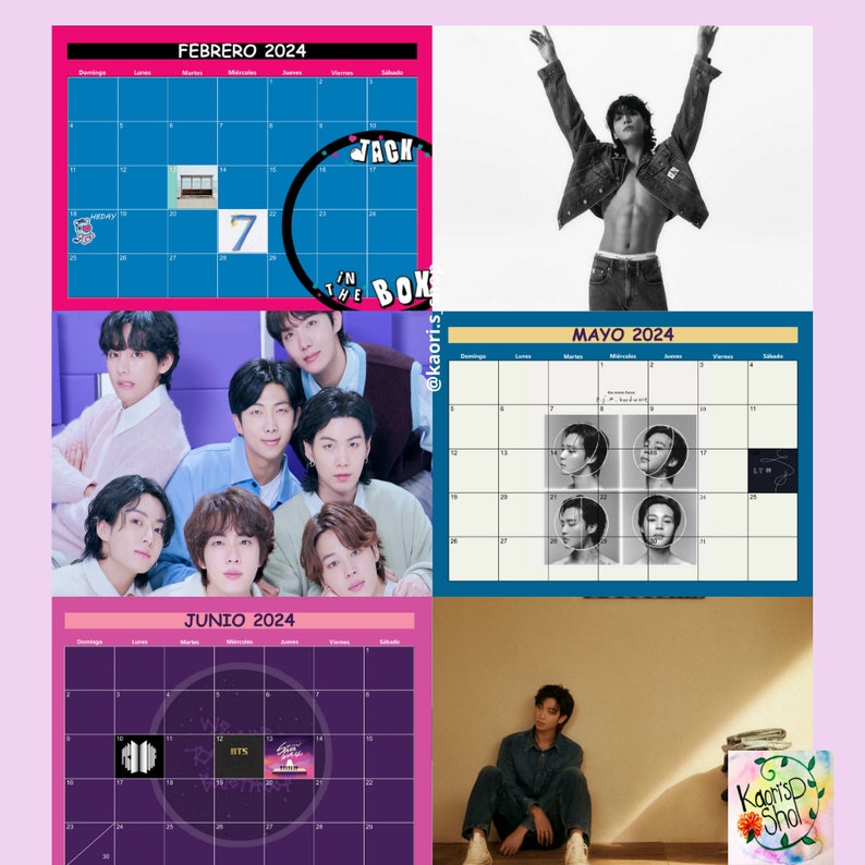 BTS 2025 Calendar Fanmade Wall Calendar Kpop BTS BANGTAN Etsy