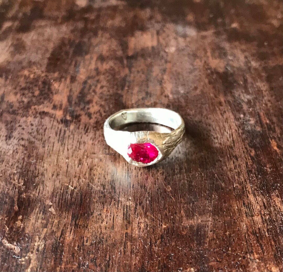 Vampire Queen Ring Silver and Created Ruby Size P 6.2g - Etsy