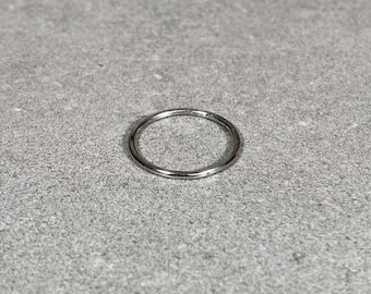 Thin Brushed Matte Sterling Silver Stacking Ring, 1.5mm, Size S (US 9