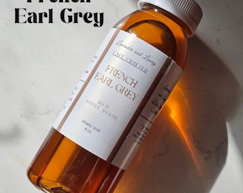 French Earl Grey Rich Simple Syrup, Floral, Citrus, Elegant, Bright 8oz